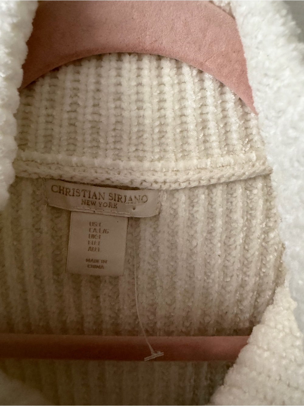 Christian Siriano Cream Ribbed Half-Zip Turtleneck Sweater - Picture 5 of 6